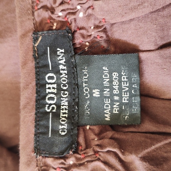 Soho Brown Embroidered Cotton Blouse M - Picture 7 of 7